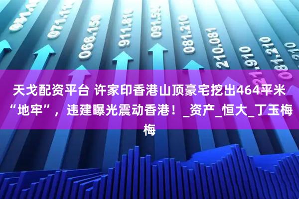 天戈配资平台 许家印香港山顶豪宅挖出464平米“地牢”，违建曝光震动香港！_资产_恒大_丁玉梅